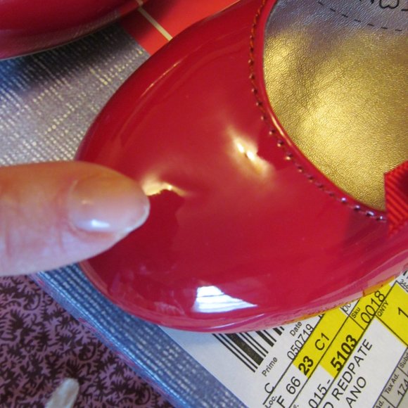 Pop Red Patent Heels Mary Jane Pumps w Bow - Picture 13 of 15